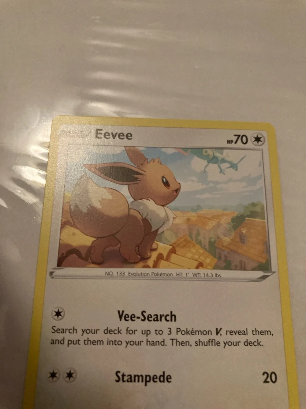 Pokemon Eevee Trading Card - Yellow Border, Brown Character